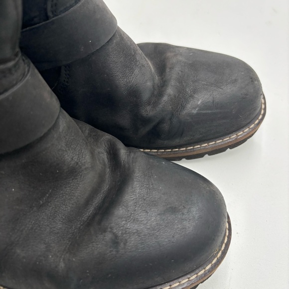 Ecco Women’s 40 Black Leather Pull On Elaine Outdoor Mid Calf Boots - Picture 4 of 7